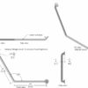 Peened stainless steel angled grab bar for barrier free access