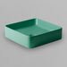 Acritec 36647-GRN square counter-top basin in green matte ceramic, full top view showing 14.25-inch by 14.25-inch bowl