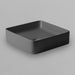 Acritec 36647-GRY square counter-top basin in grey matte ceramic, full top view showing 14.25-inch by 14.25-inch bowl