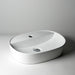 Acritec 36651 square counter-top basin in white ceramic, full top view showing 19.875-inch by 15.125-inch bowl