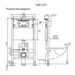 Comac wall-mounted toilet concealed cistern frame with 500 kg load-bearing capacity and press-button panel