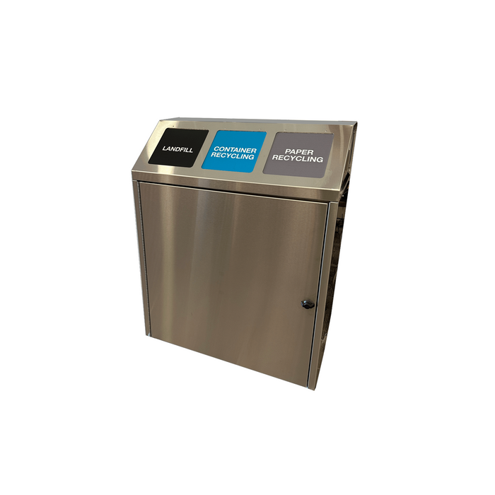 Envyrozone Ranier 3-stream 205 L indoor recycling station with solid doors