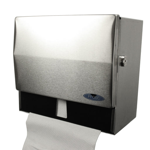 Frost 103-1 stainless steel paper towel dispenser with lock front view