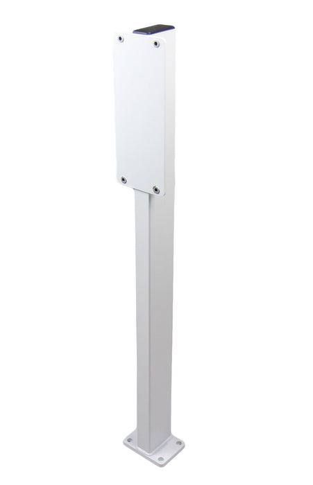 White floor mounted carrier stand for swing up grab bar 1055-500