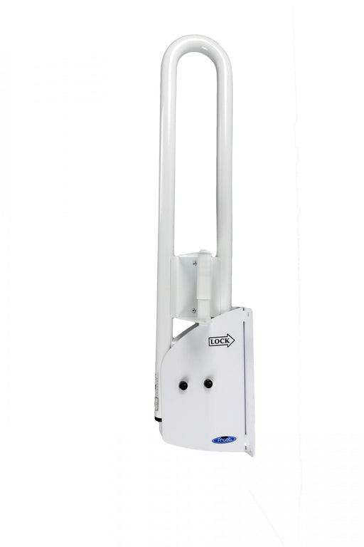 Stainless steel 1.25 inch diameter swing up grab bar in white finish