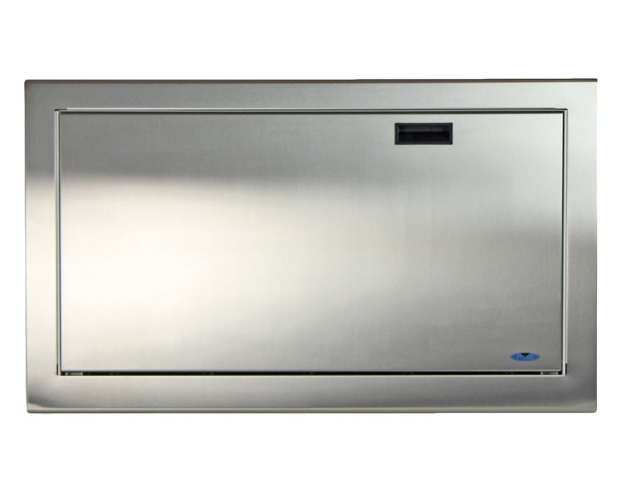 ADA compliant commercial baby changing station in brushed stainless steel finish