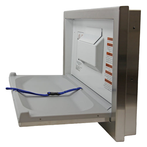 Heavy duty Frost 1124-S stainless steel baby changing station with open KYDEX cradle