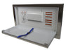 Commercial stainless steel baby change table recessed mounted in modern restroom