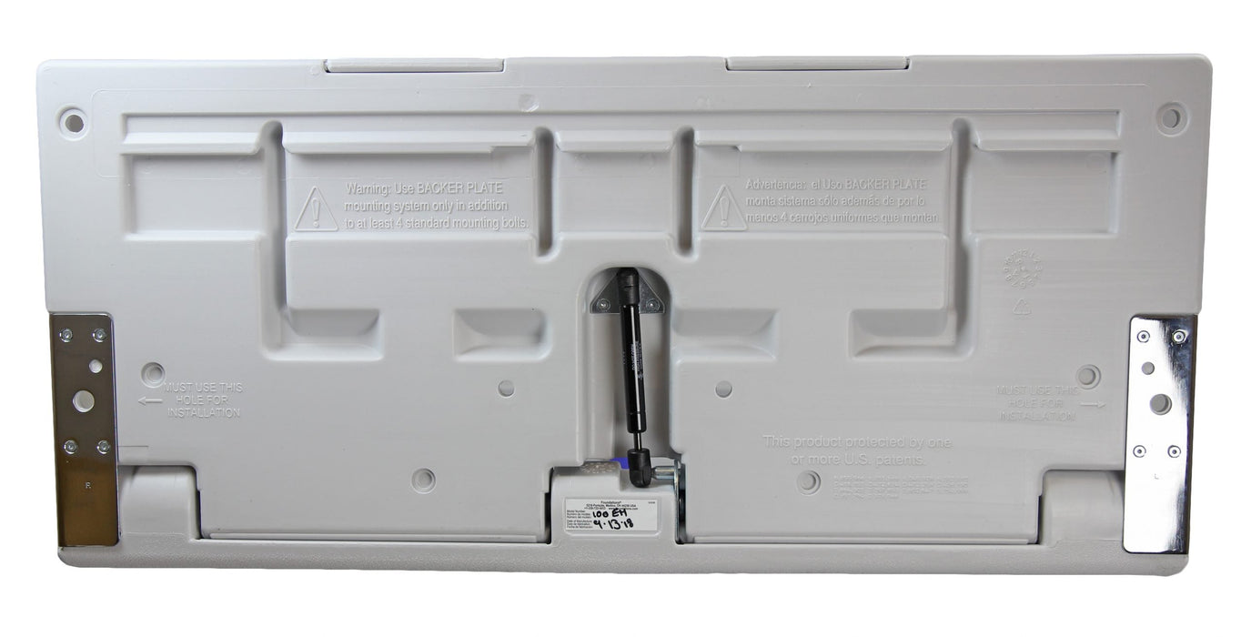 Affordable ADA compliant baby change table in light grey high-density polyethylene