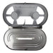 Frost 169 white steel vertical jumbo toilet tissue dispenser open view