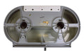 Frost 170 stainless steel vertical double jumbo toilet tissue dispenser back view