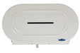 Frost 170 stainless steel vertical double jumbo toilet tissue dispenser close-up front