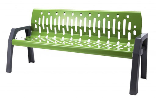 Heavy-duty Canadian-made green powder-coated park bench 2060-GREEN front view