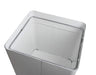 Inside view of Frost 302NL waste receptacle with stainless steel bag holder ring
