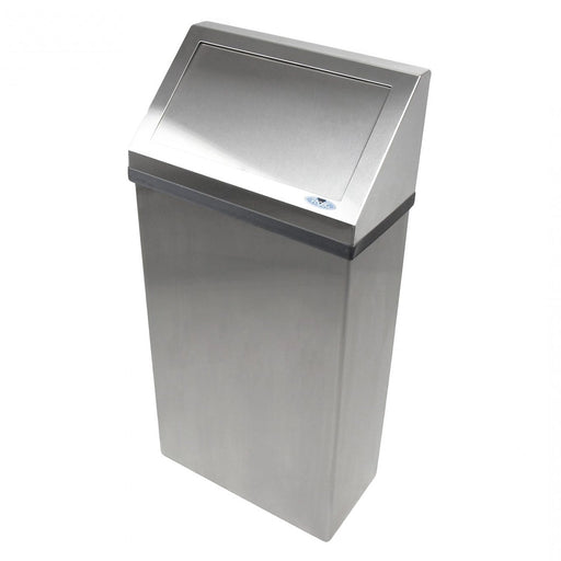 Front view of Frost 303-3NL swing top bin with stainless steel finish
