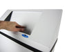 Open view of Frost 304-NL waste bin showing white epoxy interior
