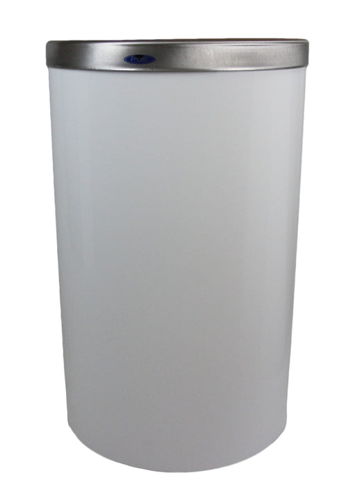 Front profile of Frost 310-W bin with white epoxy swing top lid