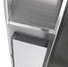 Open door view of Frost 400-14 Black with towel dispenser and 23-liter bin