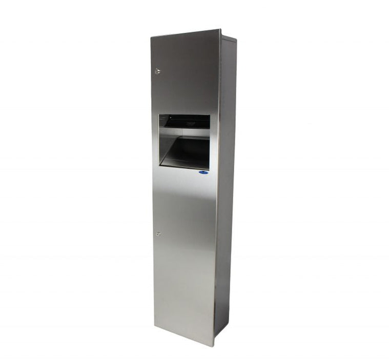 Open door view of Frost 400-50C with roll towel dispenser and 32-liter bin