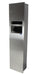 Front view of Frost 400-50A stainless steel roll towel dispenser and waste receptacle