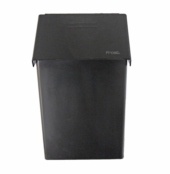 Frost 620-BLK matte black stainless steel surface-mounted napkin disposal unit for commercial restrooms, hygienic