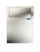 Frost 640 Feminine Hygiene Bin - Installed in Partition Wall Serving Two Stalls, with Bilingual Labels and Brushed Stainless Steel Finish for Durable Use in Schools and Offices