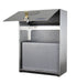 Installed Frost 909 Canadian made large capacity ash bin on commercial building wall