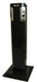 Frost 920 heavy duty outdoor pedestal ashtray front view with black powder coated body and stainless grill