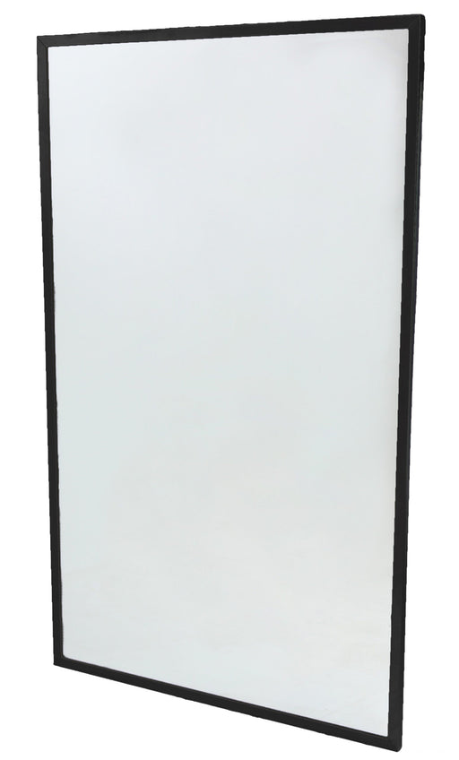 Frost 945-24x36-BLK solid frame mirror front view with matte black stainless steel frame