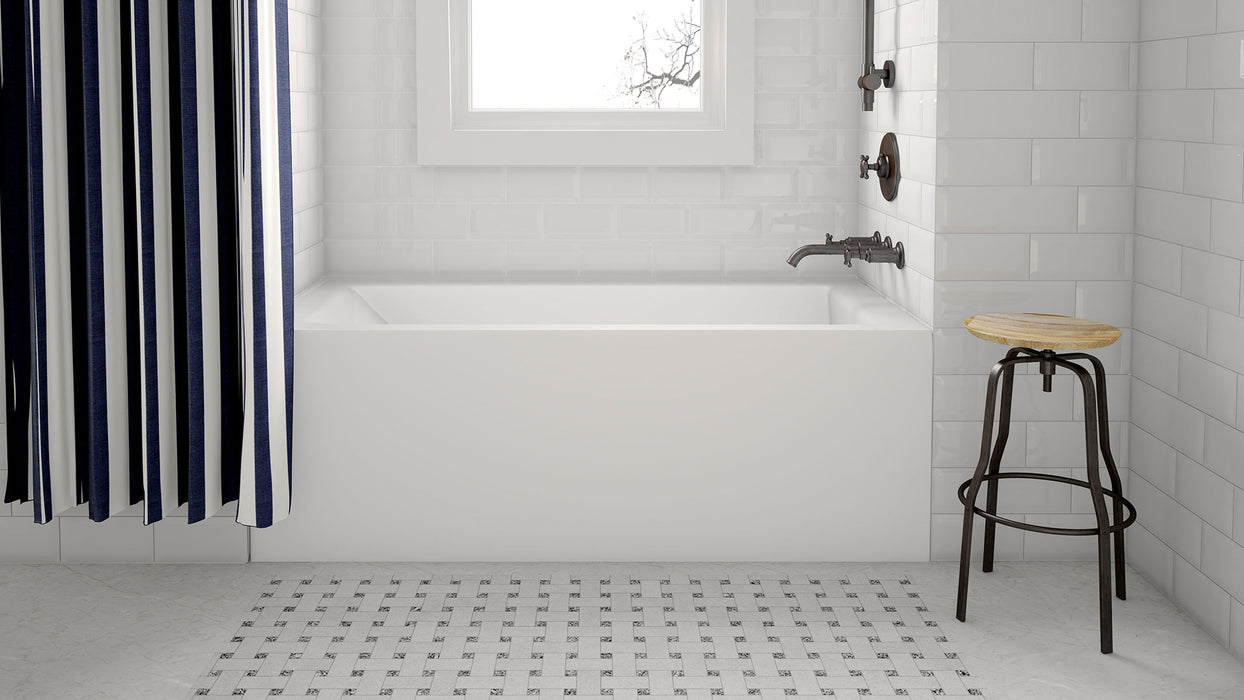 Acritec Simplicity Pure Alcove Acrylic Bathtub – Dimensions Unspecified