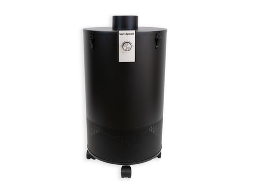 Airpura 900 industrial fume extractor Black front angled view with source capture arm option