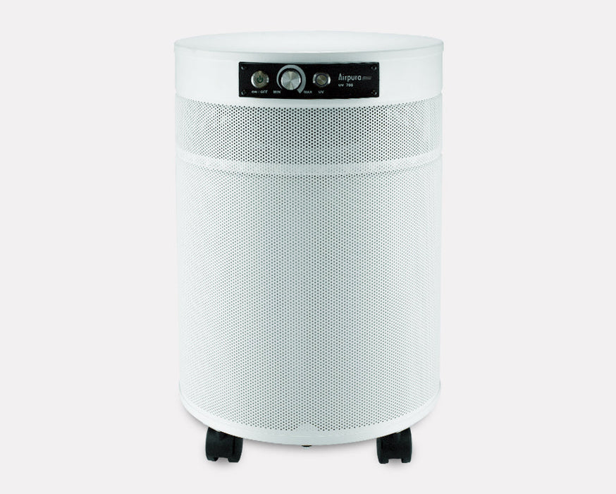 Airpura P700 air purifier White front view showing 360 degree air intake grille
