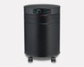 Airpura P714+ commercial enhanced Super HEPA 4 stage air purifier with titanium dioxide HEPA in Black front angled view for facility use
