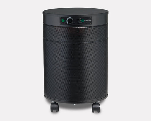 Airpura UV714 commercial Super HEPA germ and mold air purifier with UV germicidal light in Black front angled view for facility use