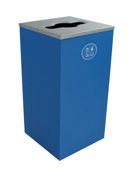 Spectrum Red-Black recycling bin with two Full-opening lids and LDPE liners
