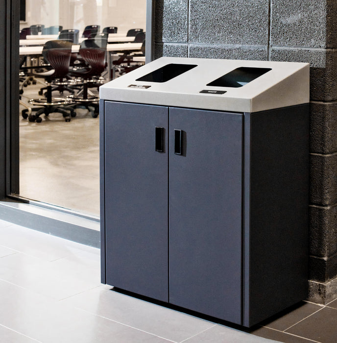 Front-door access opened on Summit double recycling station