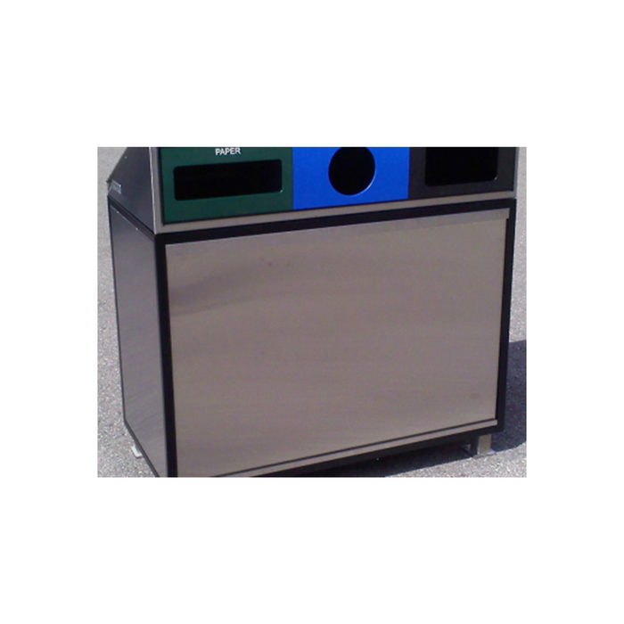 Envyrozone Delano powder coated recycling station in outdoor Canadian setting