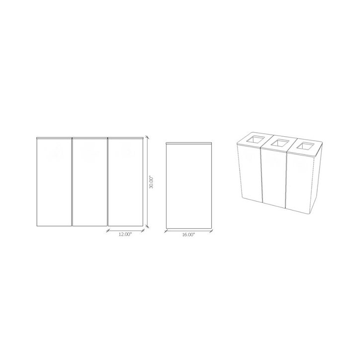 Domain 3-stream modular setup with liners removed for easy cleaning