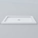 White Acritec low profile double threshold shower base with center drain and LH threshold in a modern rectangular bathroom setup