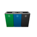 Busch Systems Spectrum Triple Cube 72 gallon recycling station in green blue black