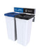 Busch Rise wall-mounted double 114 L bin – white body, blue Mixed + black Full lids