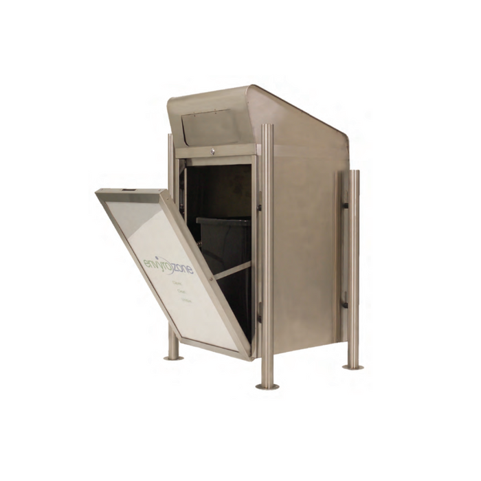Envyrozone Hazleton EL-001 140 L 1-stream recycling station in stainless finish
