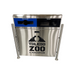 Front view of Hazleton dual-stream bin with rear door open