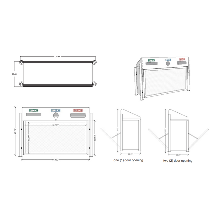 Envyrozone Hazleton EL-003 420 L 3-stream recycling station in stainless finish