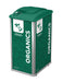 Busch Systems Mosaic single 32 gal organics bin in silver/dark green with solid lift lid