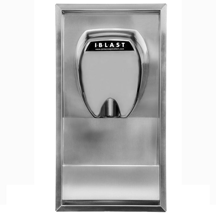 iBlast Series smart compact hand dryer in reinforced steel with adjustable airflow and GSM connectivity