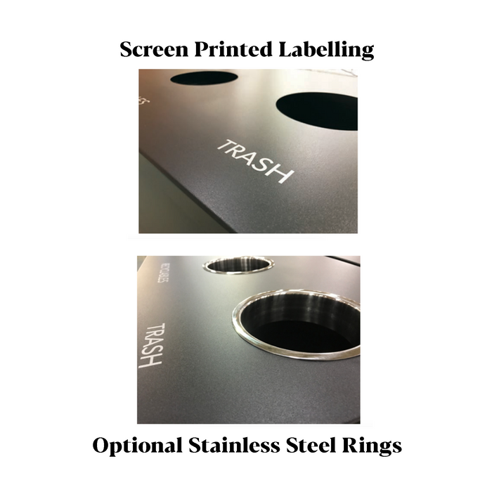 Signature 2-stream station with rigid plastic liners removed for cleaning