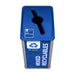 Front view of Mosaic recyclables station showing wide and narrow Mixed Recyclables sign panels