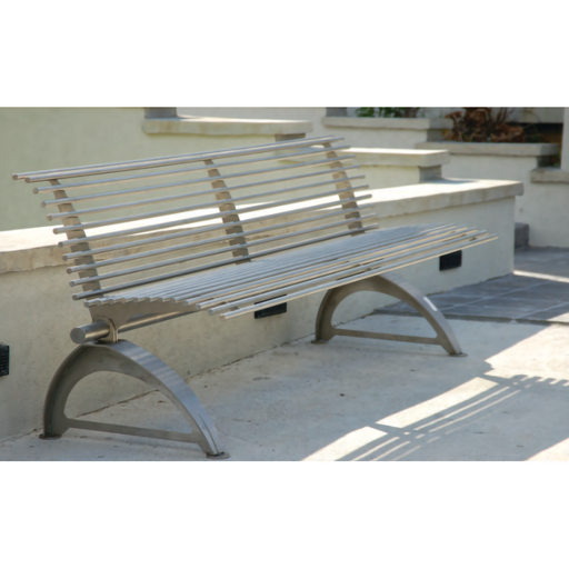 Envyrozone Milano 72 inch full stainless steel outdoor bench with back