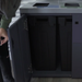 Close-up of sloped grey lid on Summit series bin